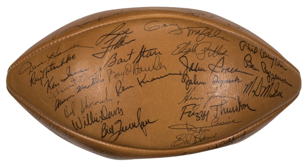 1962 Green Bay Packers High Grade Team Signed Wilson Football With 50 Signatures Including Vince Lombardi (PSA/DNA NM-MT 8)